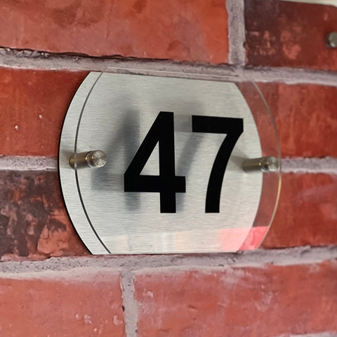 Curved Sides House Number Sign - Bangor Signage, Print & Embroidery