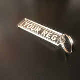 Nameplate numberplate reg plate keyring. Keychain acrylic personalised name - Bangor Signage, Print & Embroidery