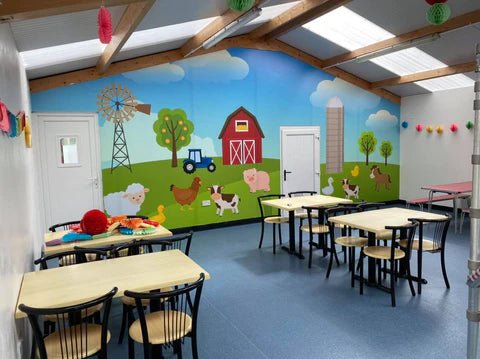 Wall graphics for the Ark Open Farm Party Room