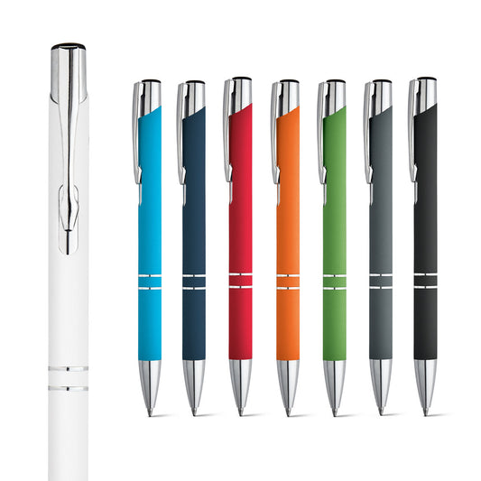 Soft touch aluminium ball pen