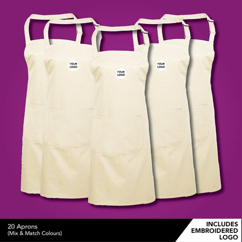 20 Premier 'Colours' Bib Apron with Pocket PR154 bundle - Bangor Signage, Print & Embroidery