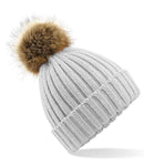 Beechfield Faux Fur Pop Pom Chunky Beanie - BB412 - Bangor Signage, Print & Embroidery