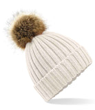 Beechfield Faux Fur Pop Pom Chunky Beanie - BB412 - Bangor Signage, Print & Embroidery