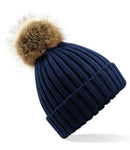 Beechfield Faux Fur Pop Pom Chunky Beanie - BB412 - Bangor Signage, Print & Embroidery