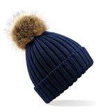 Beechfield Faux Fur Pop Pom Chunky Beanie - BB412 - Bangor Signage, Print & Embroidery