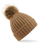 Beechfield Faux Fur Pop Pom Chunky Beanie - BB412 - Bangor Signage, Print & Embroidery