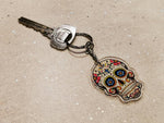Candy skull acrylic keyring charm - Bangor Signage, Print & Embroidery