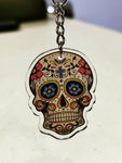 Candy skull acrylic keyring charm - Bangor Signage, Print & Embroidery