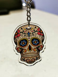 Candy skull acrylic keyring charm - Bangor Signage, Print & Embroidery