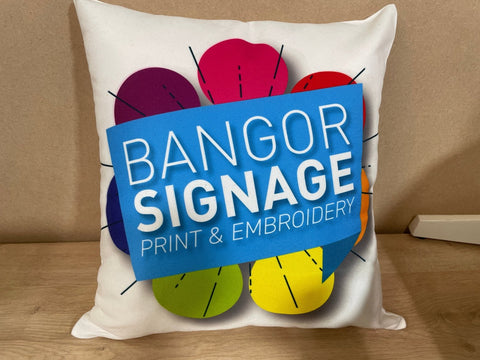 Canvas style cushion cover inc filling - Bangor Signage, Print & Embroidery