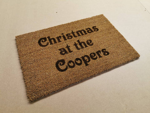 Christmas at the surname door mat - Bangor Signage, Print & Embroidery