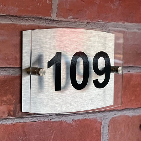 Curved Top & Bottom House Number Sign - Bangor Signage, Print & Embroidery