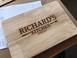 Dads kitchen wooden chopping board. Engraved cutting board. Perfect for serving cheese, bread etc. Perfect Christmas gift. - Bangor Signage, Print & Embroidery