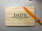 Dads kitchen wooden chopping board. Engraved cutting board. Perfect for serving cheese, bread etc. Perfect Christmas gift. - Bangor Signage, Print & Embroidery