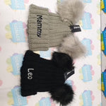 Embroidered Beechfield Faux Fur Double Pop Pom Beanie - BB414 - Bangor Signage, Print & Embroidery