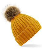 Embroidered Beechfield Faux Fur Pop Pom Chunky Beanie - BB412 - Bangor Signage, Print & Embroidery