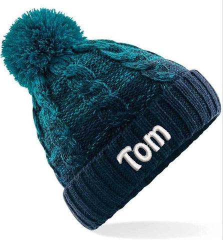 Embroidered Beechfield Ombré Pom Pom Beanie - BB459 - Bangor Signage, Print & Embroidery