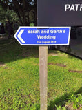 Large Personalised Wedding Direction Sign, Road Sign names, event & date Corrugated Plastics - Bangor Signage, Print & Embroidery