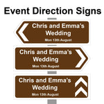 Large Personalised Wedding Direction Sign, Road Sign names, event & date Corrugated Plastics - Bangor Signage, Print & Embroidery