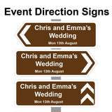 Large Personalised Wedding Direction Sign, Road Sign names, event & date Corrugated Plastics - Bangor Signage, Print & Embroidery