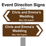 Large Personalised Wedding Direction Sign, Road Sign names, event & date Corrugated Plastics - Bangor Signage, Print & Embroidery