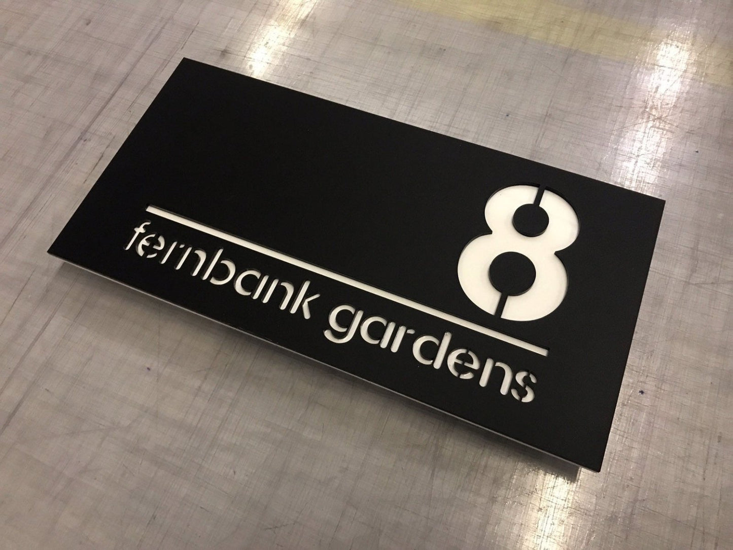 Modern, contemporary, stylish acrylic house number - Bangor Signage, Print & Embroidery