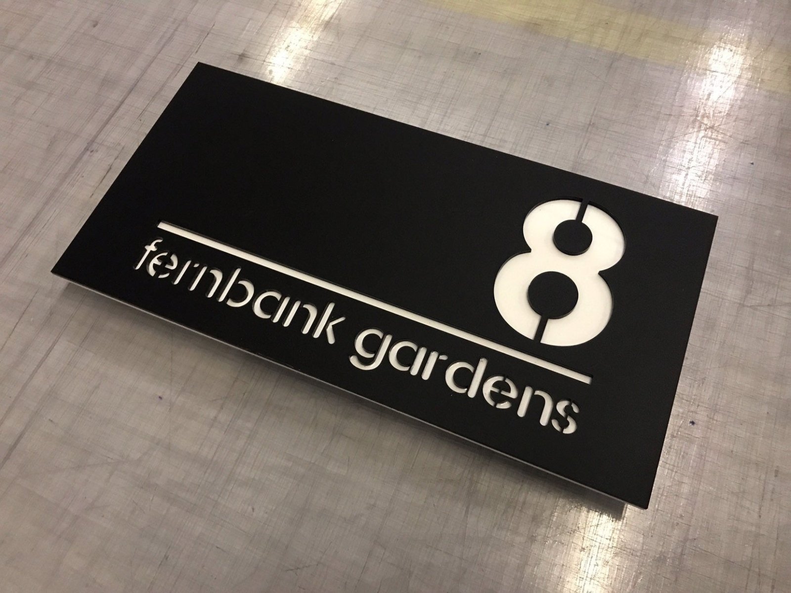 Modern, contemporary, stylish acrylic house number - Bangor Signage, Print & Embroidery