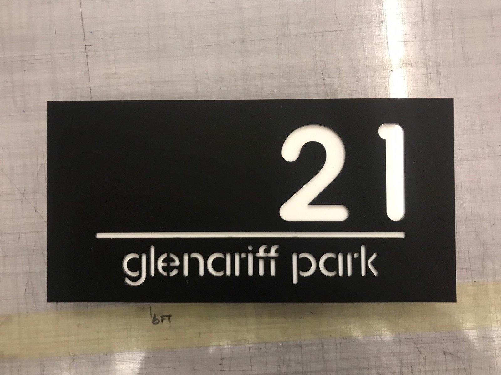 Modern, contemporary, stylish acrylic house number - Bangor Signage, Print & Embroidery