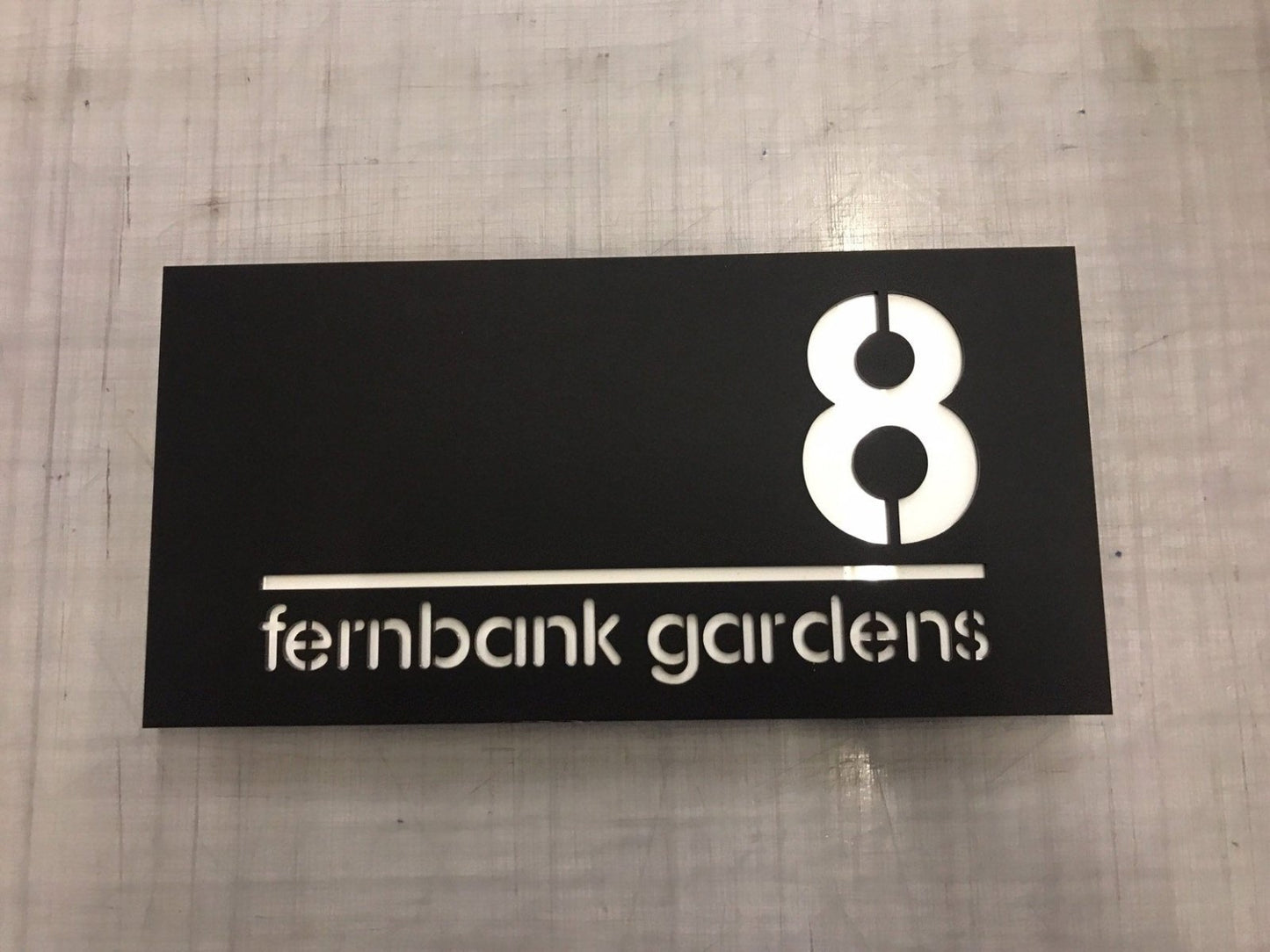 Modern, contemporary, stylish acrylic house number - Bangor Signage, Print & Embroidery
