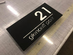 Modern, contemporary, stylish acrylic house number - Bangor Signage, Print & Embroidery