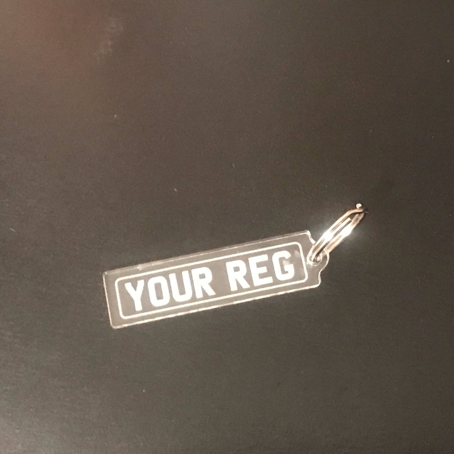 Nameplate numberplate reg plate keyring. Keychain acrylic personalised name - Bangor Signage, Print & Embroidery