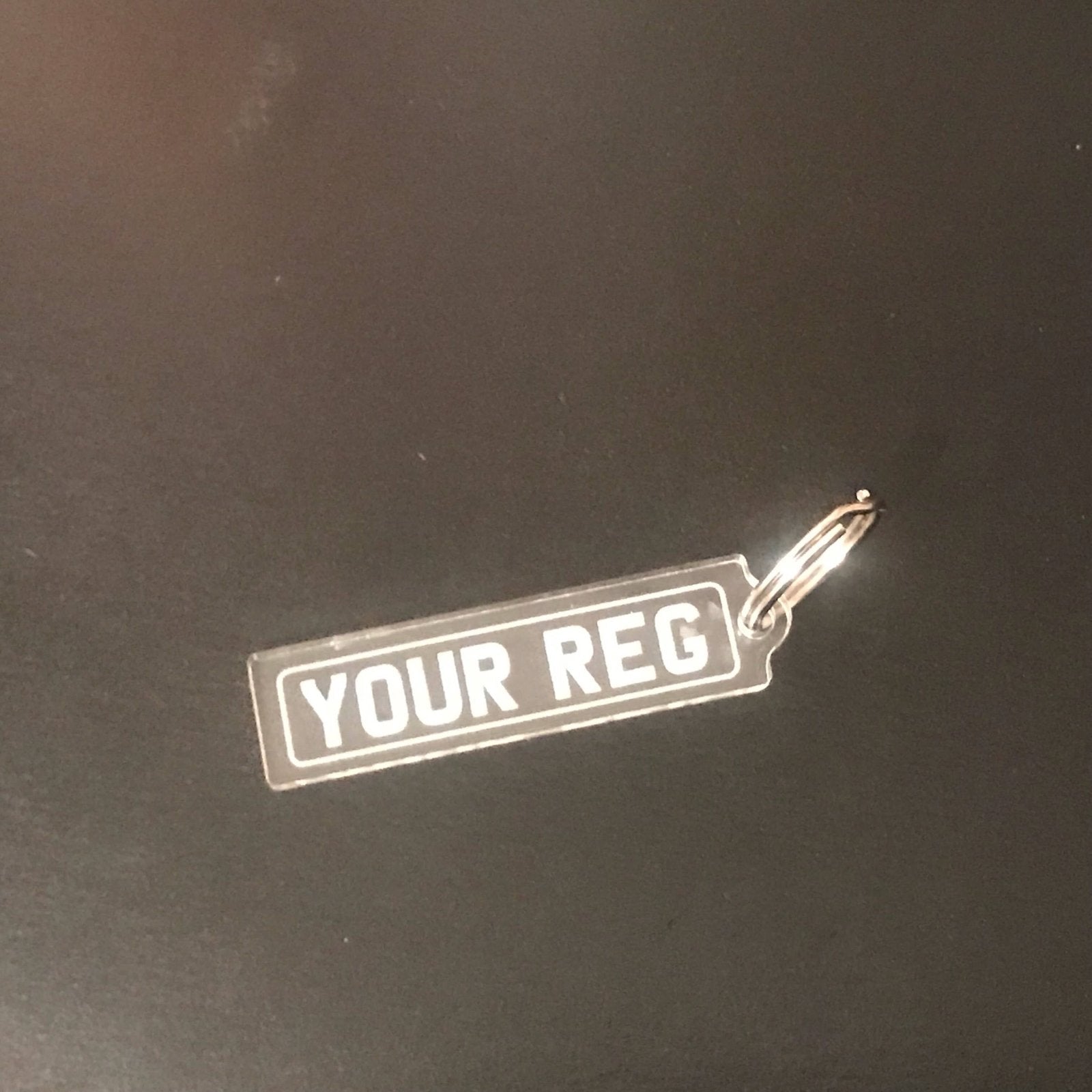 Nameplate numberplate reg plate keyring. Keychain acrylic personalised name - Bangor Signage, Print & Embroidery