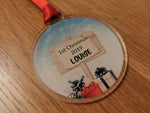 Personalised 1st Christmas bauble tree decoration. Personalised name. - Bangor Signage, Print & Embroidery
