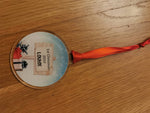 Personalised 1st Christmas bauble tree decoration. Personalised name. - Bangor Signage, Print & Embroidery