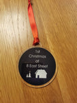 Personalised 1st Christmas New home acrylic bauble - Bangor Signage, Print & Embroidery