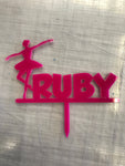 Personalised ballet themed birthday party Acrylic Cake topper. Range of colours - Bangor Signage, Print & Embroidery