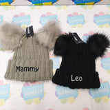 Personalised bobble hat. Kids & Adults sizes. Personalised Names. - Bangor Signage, Print & Embroidery