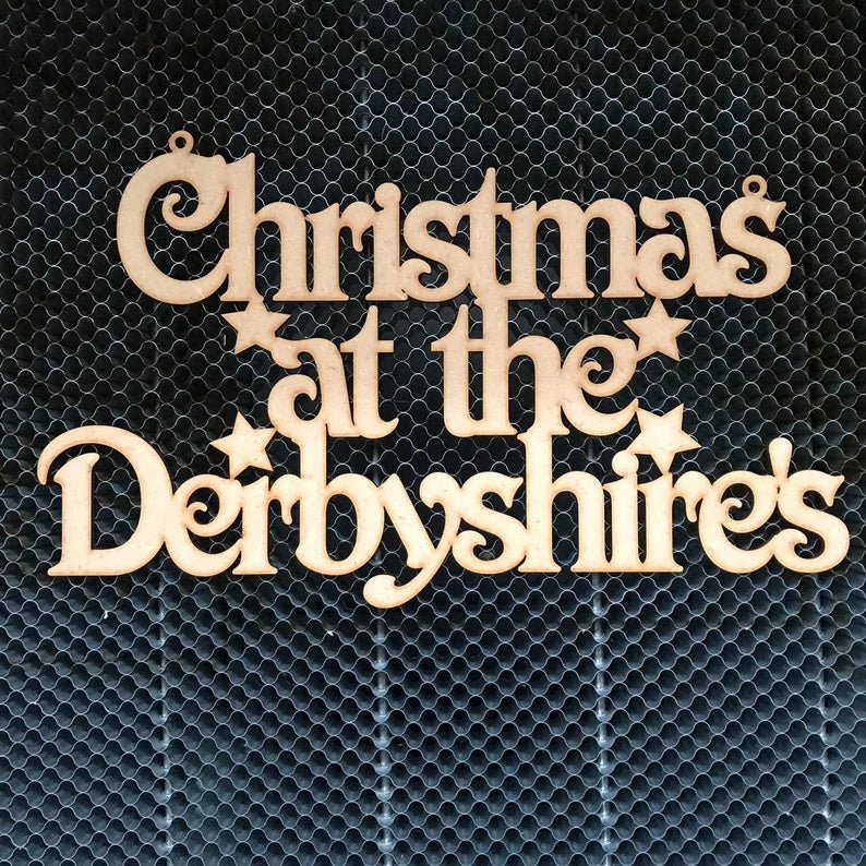 Personalised Christmas sign "at the family name sign". - Bangor Signage, Print & Embroidery