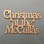 Personalised Christmas sign "at the family name sign". - Bangor Signage, Print & Embroidery