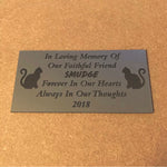 Personalised engraved pet cat memorial remembrance sign plaque - Bangor Signage, Print & Embroidery