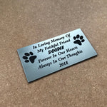 Personalised engraved pet dog memorial remembrance sign plaque - Bangor Signage, Print & Embroidery