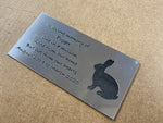 Personalised engraved pet rabbit memorial remembrance sign plaque - Bangor Signage, Print & Embroidery