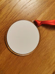 Personalised name 1st Christmas. Newly wed, married Mr and Mrs acrylic bauble - Bangor Signage, Print & Embroidery