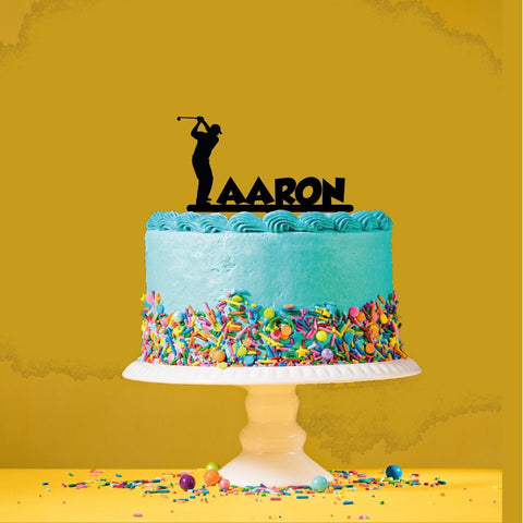 Personalised Name Cake topper. Golf themed. - Bangor Signage, Print & Embroidery