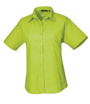 Premier Ladies Short Sleeve Poplin Blouse (12-16) - PR302 - Bangor Signage, Print & Embroidery