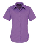 Premier Ladies Short Sleeve Poplin Blouse (12-16) - PR302 - Bangor Signage, Print & Embroidery