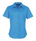 Premier Ladies Short Sleeve Poplin Blouse (12-16) - PR302 - Bangor Signage, Print & Embroidery