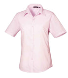 Premier Ladies Short Sleeve Poplin Blouse (12-16) - PR302 - Bangor Signage, Print & Embroidery