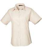 Premier Ladies Short Sleeve Poplin Blouse (12-16) - PR302 - Bangor Signage, Print & Embroidery