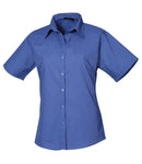 Premier Ladies Short Sleeve Poplin Blouse (12-16) - PR302 - Bangor Signage, Print & Embroidery